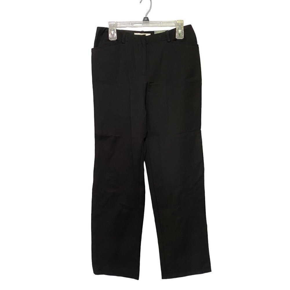 New Nine & Company Women Size 10 Relaxed Classic Modern Slant Pocket Pants Black